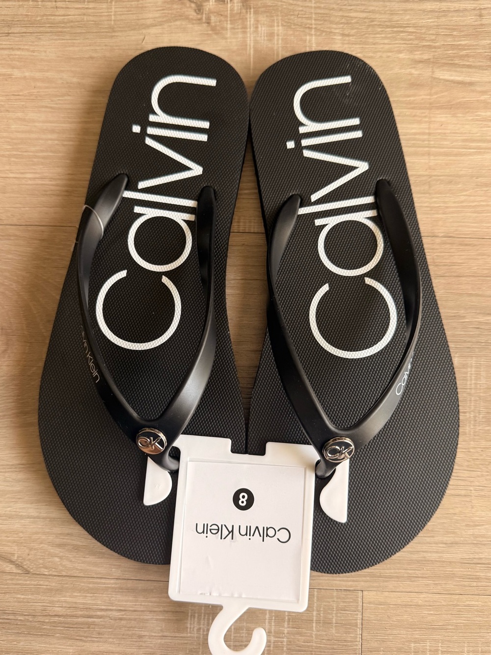 Calvin Klein Women’s Flip Flop Black Sandals Size 8M New